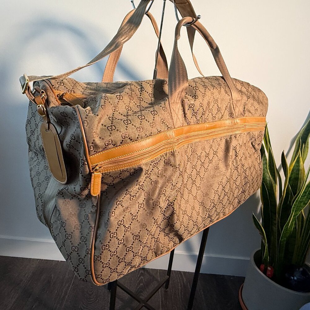 Gucci GG Canvas Large Duffel Weekender Bag